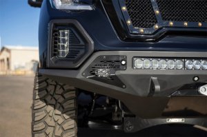 GMC Sierra 1500 Bumper - Front - Addictive Desert Designs - Stealth Fighter w/Winch Mount, Sensor Cutouts - Hammer Black - 2019